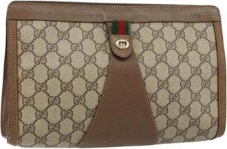 Gucci Pre-owned Plastic Clutch - Dames - Vintage Clutch - Beige - ONE Size - Vintage