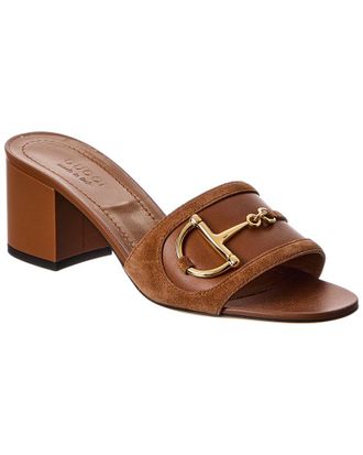 Gucci Horsebit Suede & Leather Sandal
