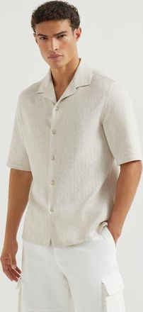 Brunello Cucinelli Short sleeve shirt in Panama at Nordstrom, Size Xxx-Large Eu