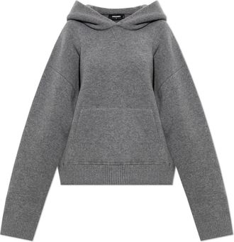 Dsquared2 Wool Hoodie - Dames - Hoodies - Grijs - 2XS - Wol - Hoodies & sweatvesten