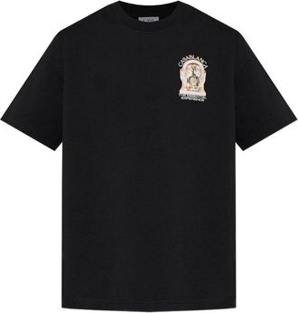 Casablanca Graphic Logo Printed T-Shirt In Black Cotton