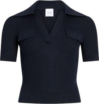Patou Embroidered Knitted Cotton Polo Shirt Clothing