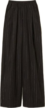 Twin-Set Palazzo broek met krijtstreep - Zwart