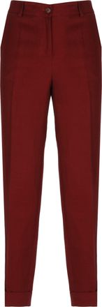 P.A.R.O.S.H. Bordeaux Raisa26 Linen-Blend Chino Pants