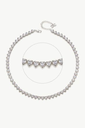 Classicharms Heart Shaped Zirconia Tennis Choker Necklace in Silver at Nordstrom