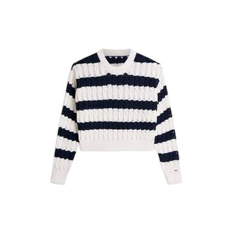 Tommy Jeans Loose Cable Knit Trui - Dames - Truien - Veelkleurig - Maat: XS Katoen