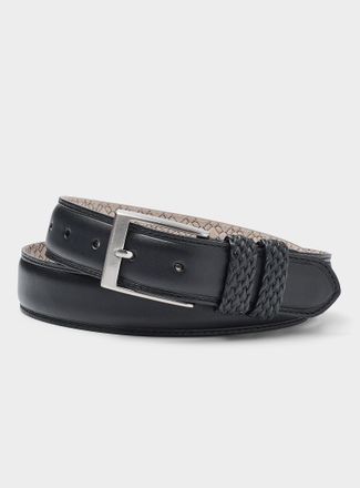 LEYVA Mens Braided-loop leather belt