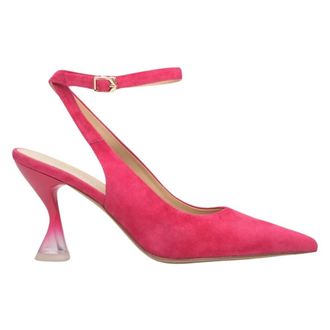 Estro & Luminara Pink Velour Slingback Pumps with Funnel Heel - female - Estro - Pumps - Pink - 4 UK - Shoes
