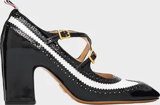 Thom Browne 75mm Crisscross Leather Brogue Pumps