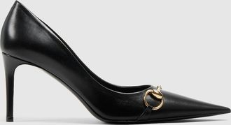 Gucci Womens Donna Pump, Black, Leather