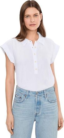 Mod-o-doc Gauze Sleeveless Henley Shirt Womens Clothing White : LG (US 12-14), Cotton