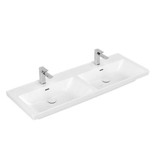 Villeroy & Boch Subway 3.0 meubelwastafel - 130x47cm - 2 kraangaten met overloop wit