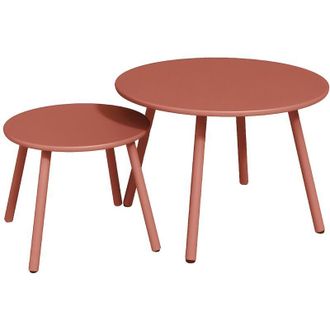 Vente-Unique Tavoli a scomparsa da giardino Metallo Terracotta - MIRMANDE
