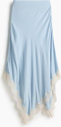 H&M Asymmetric Viscose Skirt in Light Blue at Nordstrom, Size 10
