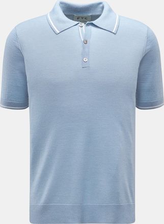 FTC Men - Short sleeve knit polo light blue