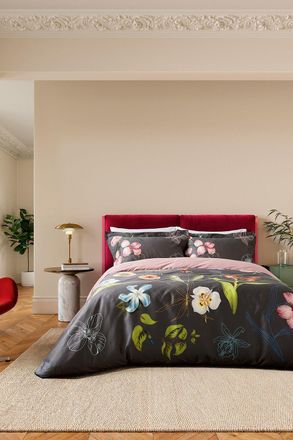 Ted Baker New Hampton Cotton Duvet Cover Set in Charcoal | Size: Super King
