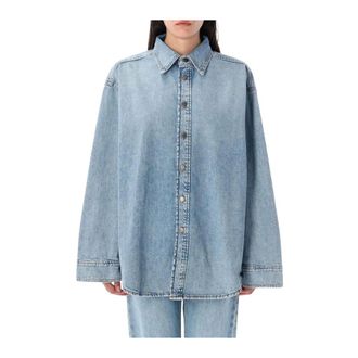 Haikure Dames, Blouses & Shirts, Blauw, Maat: XS Denim