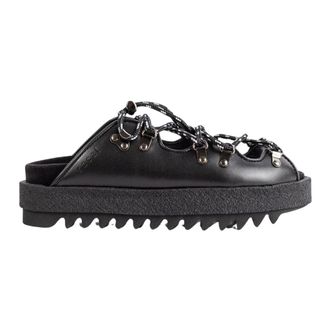 sacai Schoenen, Dames, Zwart, 38 EU, Leer, Treck Slides