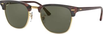 Ray-Ban Clubmaster Low Bridge Fit - Heren - Zonnebrillen - Bruin - 55 MM - Accessoires