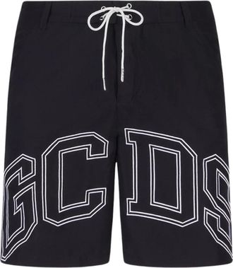 GCDS Zwemshorts met logo-print - Heren - Strandmode - Zwart - L - Badmode