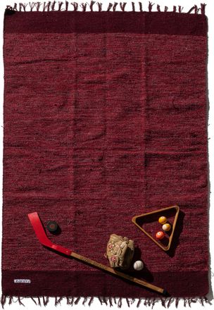 Puebco Alfombra hecha a mano en hilo reciclado / burdeos 1,4 x 2m