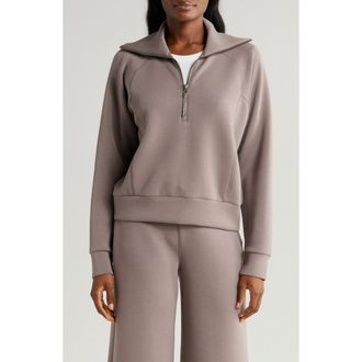 Spanx AirEssentials Half Zip Sweatshirt in Smoke at Nordstrom, Size X-Large