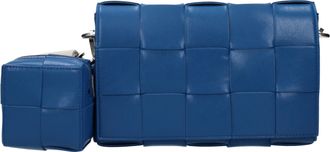 Bottega Veneta Herrens Kassetten-Umh&auml;ngetaschen aus Leder in Blau/Deep Pacific