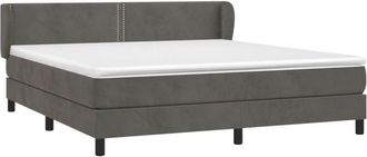 vidaXL Cama Box Spring Con Colch&oacute;n Terciopelo Gris Oscuro 160x200 Cm Vidaxl