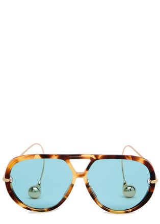 Bottega Veneta Drop Aviator-style Sunglasses - Brown Havana - One Size