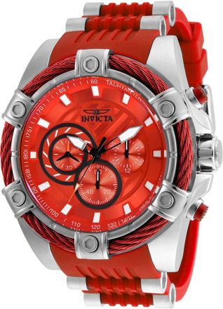 Invicta Bolt 25525 Heren Horloge - Quartz Uurwerk - Roestvrij Staal met rode Wijzerplaat - 52mm
