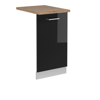 Vicco Panel Frontal Del Lavavajillas R-line, Negro Brillo Intenso, 45 Cm, Et Roble Vicco