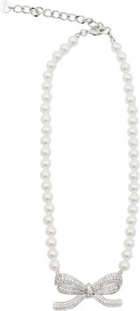Self Portrait Bow Pearl Necklace