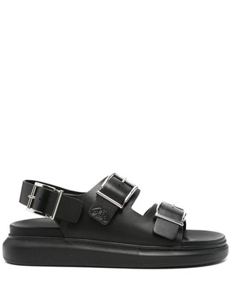 サンダル ALEXANDER MCQUEEN Men Sandals 809960 WIACT 1064 BLACK Black Slides with logo Alexander McQueen - Vitkac Italy