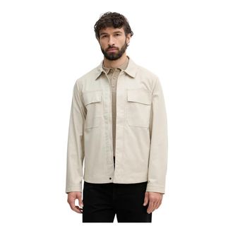 Benetton Harrington Jas - Heren - Zomerjassen - Beige - M - Linnen - Jassen