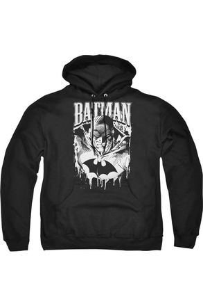 Gildan Batman Bat Metal Adult Pull Over Hoodie / Hooded Sweatshirt