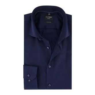 Olymp Olymp, Overhemden, Heren, Blauw, XL, Katoen, No. Six Super Slim Overhemd
