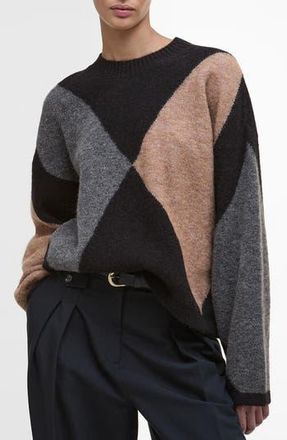 Barbour Sabrina Colorblock Wool Blend Crewneck Sweater in Multi at Nordstrom Rack, Size 6