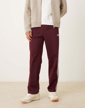 adidas Originals Firebird - Pantaloni sportivi bordeaux e bianco sporco-Rosso
