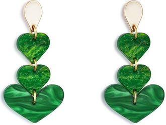 Toolally Heart Drop Earrings - Grass Green at Nordstrom