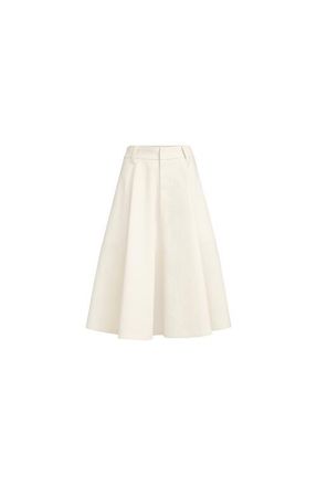Brunello Cucinelli Dyed cotton and wool wrinkled denim full skirt with monili in Panama at Nordstrom, Size 36 It