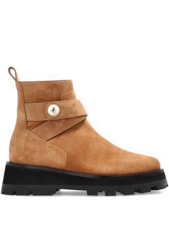 Jimmy Choo London Brown Meena Flat Suede Ankle Boots