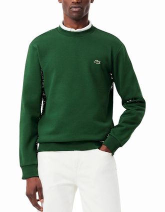 Lacoste Mens Lacoste Mens Fleece Crew Neck Sweatshirt Knitted Jumper Long Sleeve Sweat Tops - Green - Size: 40