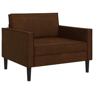 vidaXL Sill&oacute;n Xl Marr&oacute;n Cuero De Suede Sint&eacute;tico Vidaxl