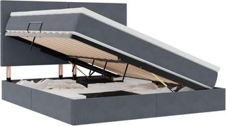 vidaXL Storage Bed with Mattress Dark Grey 180 x 200 cm Velvet vidaXL