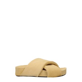 Jil Sander Beige Horsehair Womens Slippers