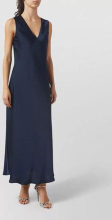 Michael Kors satin v neck sleeveless maxi dress