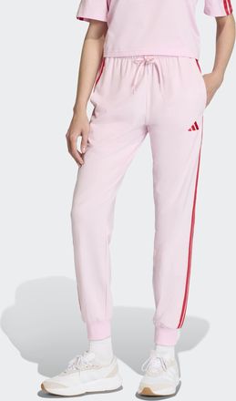 adidas Sporthose ADIDAS SPORTSWEAR ESSENTIALS 3-STREIFEN, Damen, Gr. XXL, N-Gr, clear pink, pure ruby, normal, gr., Obermaterial: 93% Baumwolle, 7% Elasthan,