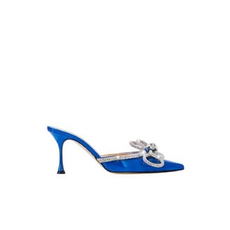 Mach & Mach Heeled Mules, female, Blue, Size: 8 1/2 US Flip-Flops With Bow