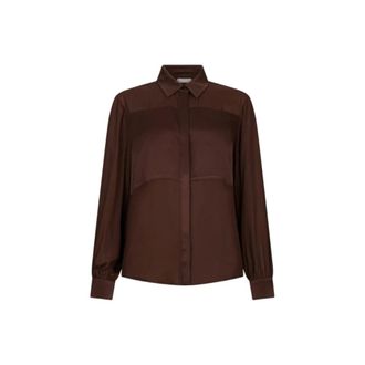 Liu Jo Dames, Blouses & Shirts, Bruin, Maat: L Satijn