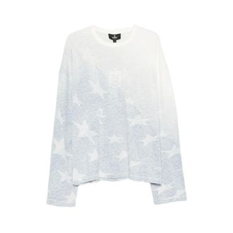 Represent Long Sleeve Tops, male, Blue, Size: L Star Print Long Sleeve Top